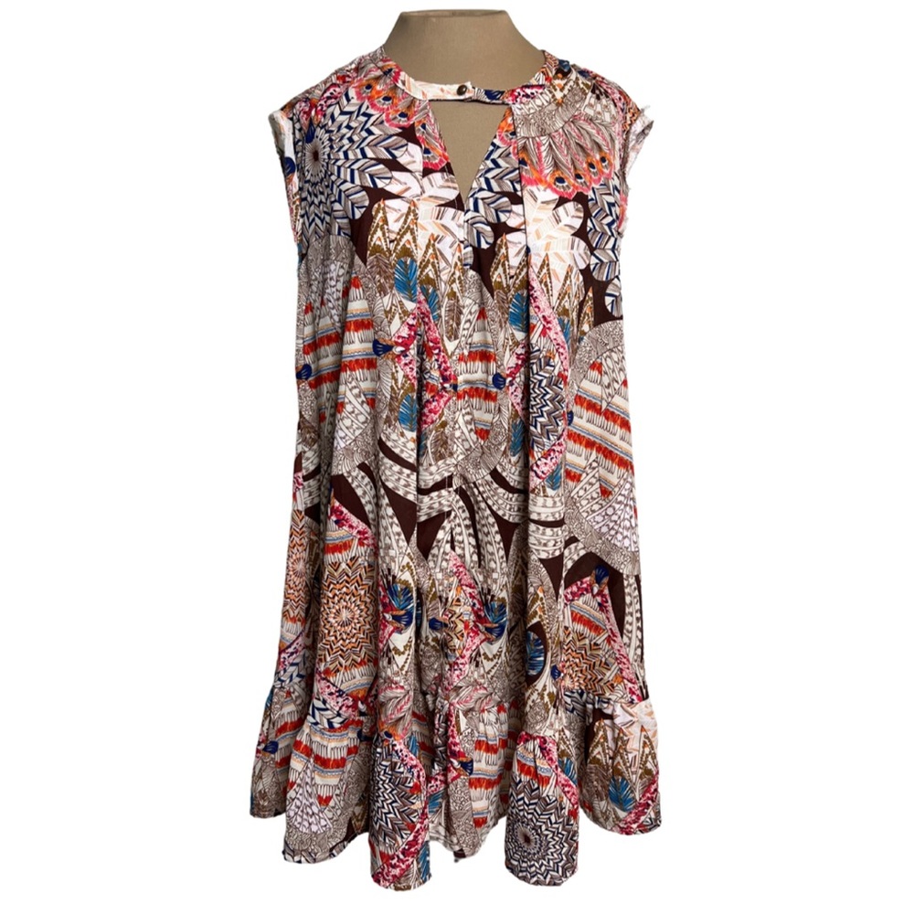Umgee Print Smock Dress